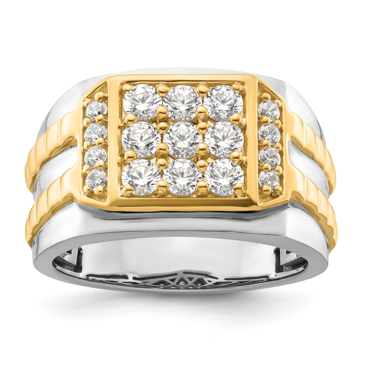 14k Two-Tone 1 1/5 Ct. Lab Grown Diamond VS/SI+ G+ Men's Ring