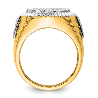 10k Two-Tone 2 Ct. Lab Grown Diamond VS/SI+ G+ Complete Men's Cluster Ring