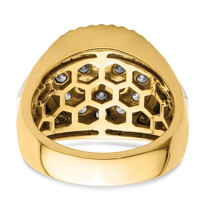 10k Two-Tone 2 Ct. Lab Grown Diamond VS/SI+ G+ Complete Men's Cluster Ring