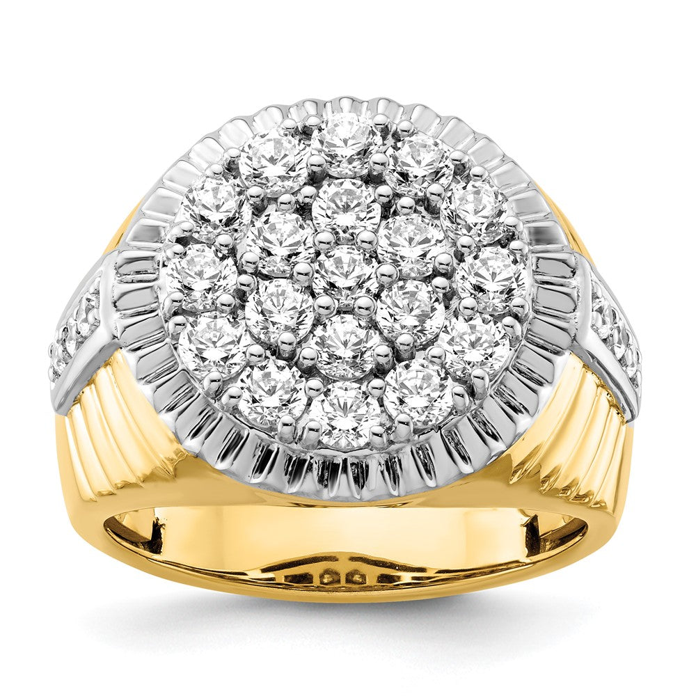 10k Two-Tone 2 Ct. Lab Grown Diamond VS/SI+ G+ Complete Men's Cluster Ring
