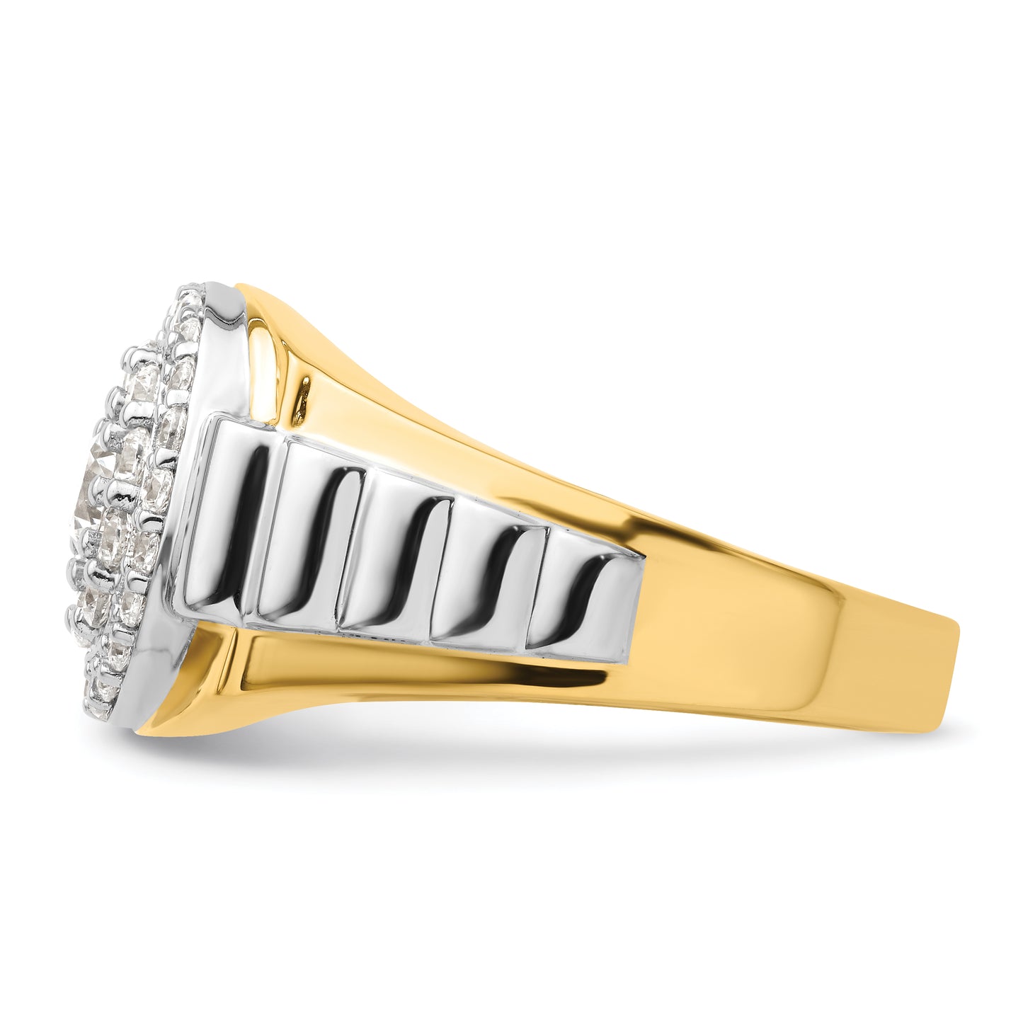 14k Two-Tone 1 1/4 Ct. Lab Grown Diamond VS/SI+ G+ Cluster Men's Ring