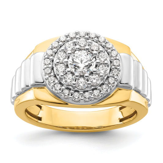 14k Two-Tone 1 1/4 Ct. Lab Grown Diamond VS/SI+ G+ Cluster Men's Ring