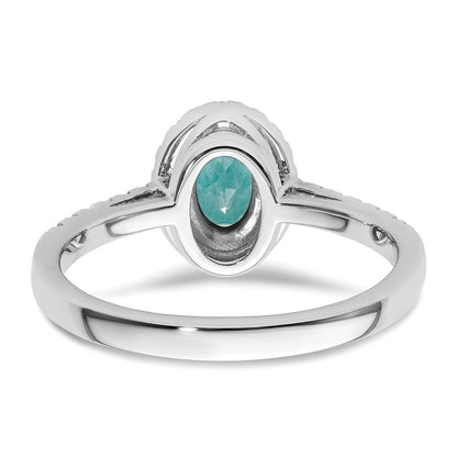 Pure Serenity 14k White Gold 1/5 Ct. Lab Grown Diamond VS/SI+ G+ and Lab Created Paraiba Ring