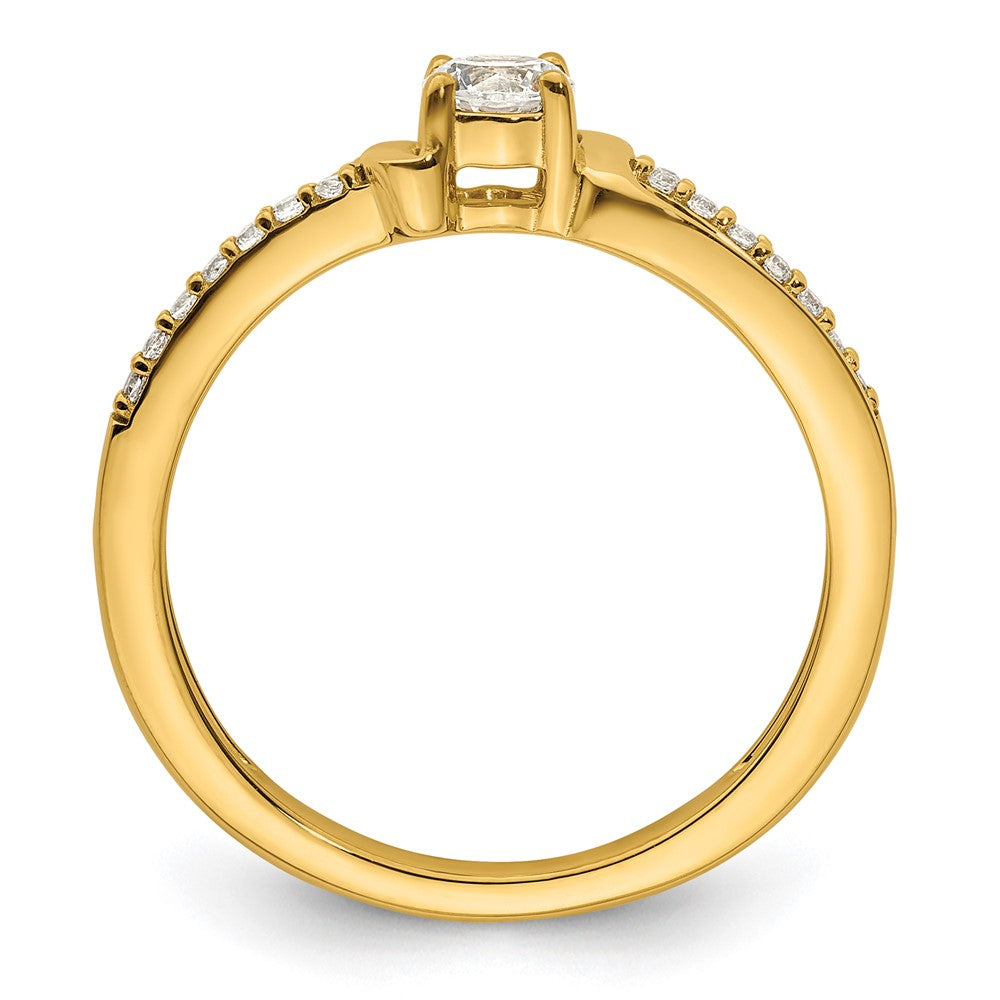 10k Yellow Gold White 1/3 Ct. Lab Grown Diamond VS/SI+ G+ Solitaire Promise Ring