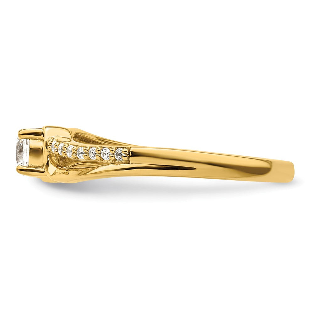 10k Yellow Gold White 1/3 Ct. Lab Grown Diamond VS/SI+ G+ Solitaire Promise Ring