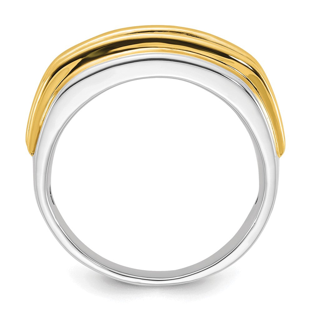 10k Two-tone  Two Tone 1/2 Ct. Lab Grown Diamond VS/SI+ G+ Seven Stone Complete Men's Ring