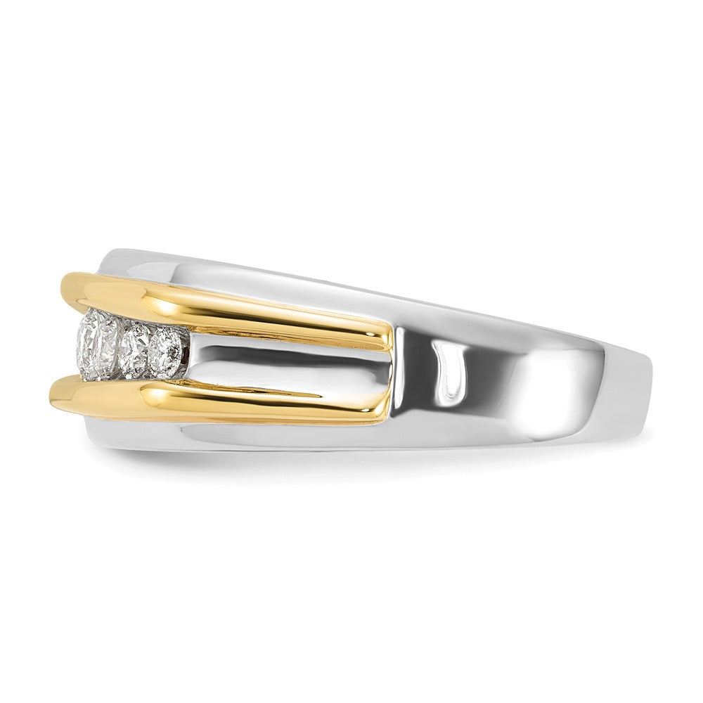 10k Two-tone  Two Tone 1/2 Ct. Lab Grown Diamond VS/SI+ G+ Seven Stone Complete Men's Ring