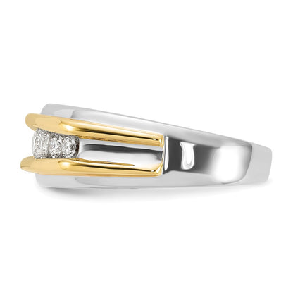 10k Two-tone  Two Tone 1/2 Ct. Lab Grown Diamond VS/SI+ G+ Seven Stone Complete Men's Ring