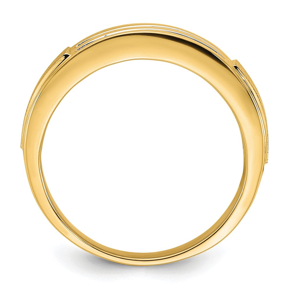 10k Yellow Gold 1/5 Ct. Lab Grown Diamond VS/SI+ G+ Complete Double Row Men's Ring