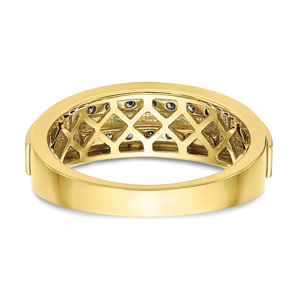 10k Yellow Gold 1/5 Ct. Lab Grown Diamond VS/SI+ G+ Complete Double Row Men's Ring