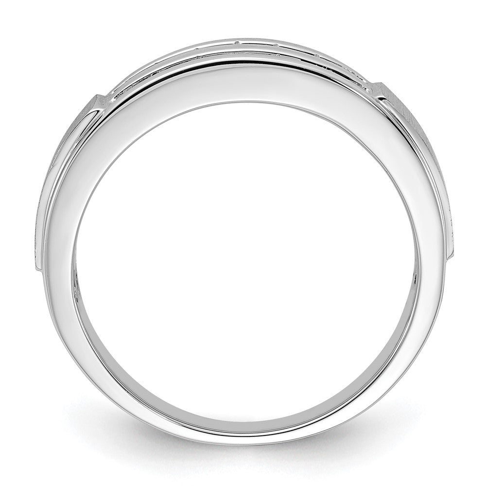 10k White Gold 1/5 Ct. Lab Grown Diamond VS/SI+ G+ Complete Double Row Men's Ring