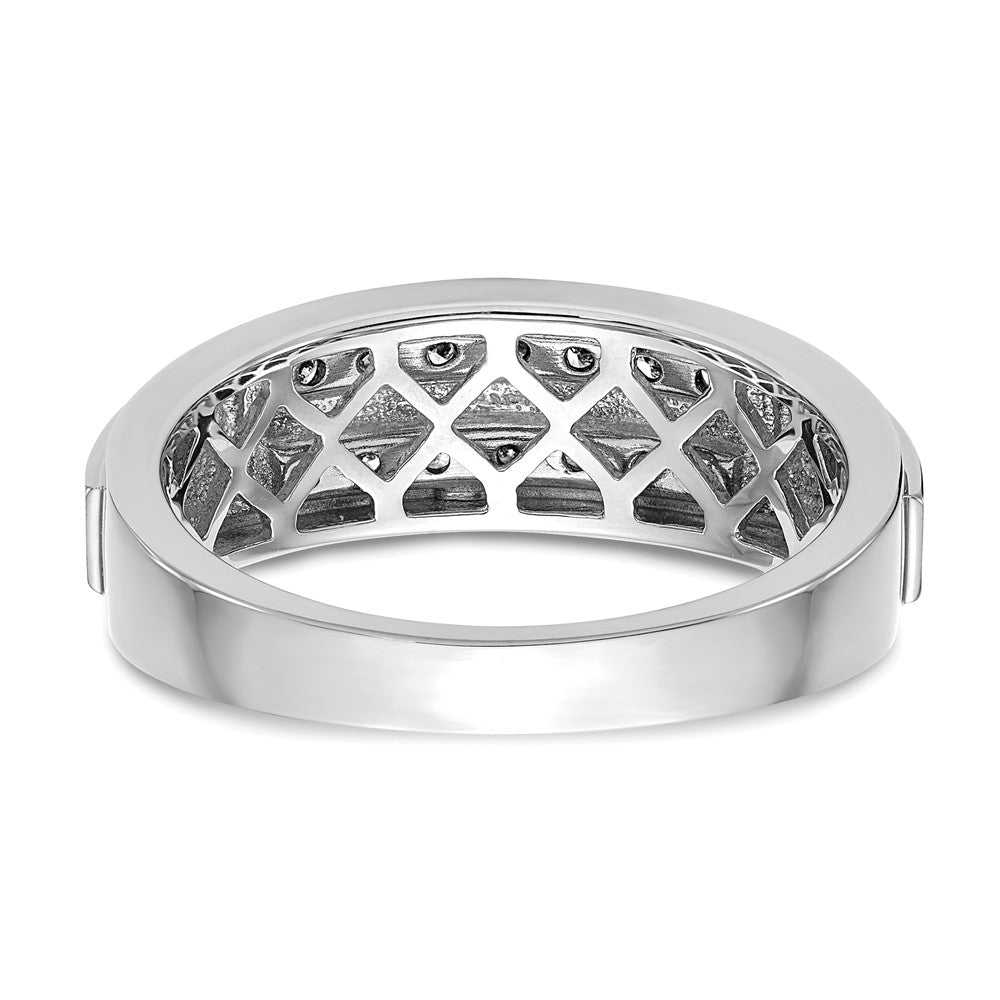 10k White Gold 1/5 Ct. Lab Grown Diamond VS/SI+ G+ Complete Double Row Men's Ring