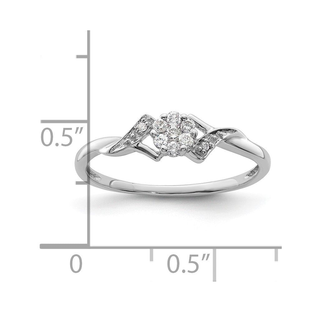 14k White Gold 1/8 Ct. Lab Grown Diamond VS/SI+ G+ Complete Fancy Ring