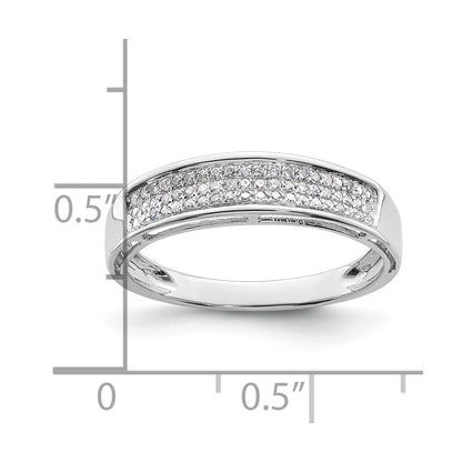 14k White Gold 1/5 Ct. Lab Grown Diamond VS/SI+ G+ Ladies Band Ring