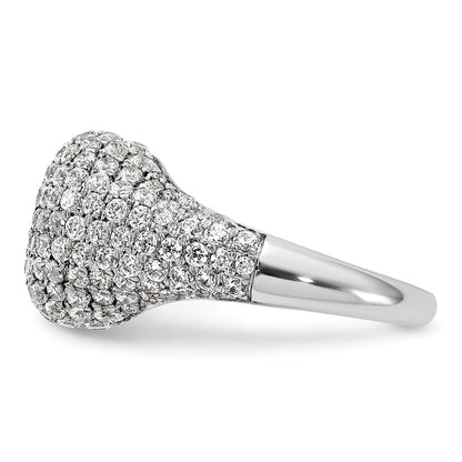 14k White Gold 2 3/8 Ct. Lab Grown Diamond VS/SI+ G+ Complete Cluster Fashion Ring