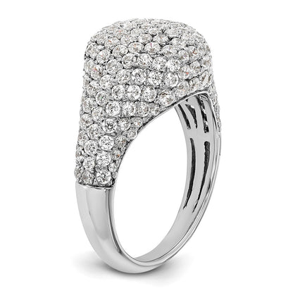 14k White Gold 2 3/8 Ct. Lab Grown Diamond VS/SI+ G+ Complete Cluster Fashion Ring