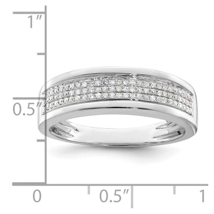 14k White Gold 1/4 Ct. Lab Grown Diamond VS/SI+ G+ Men's Band Ring