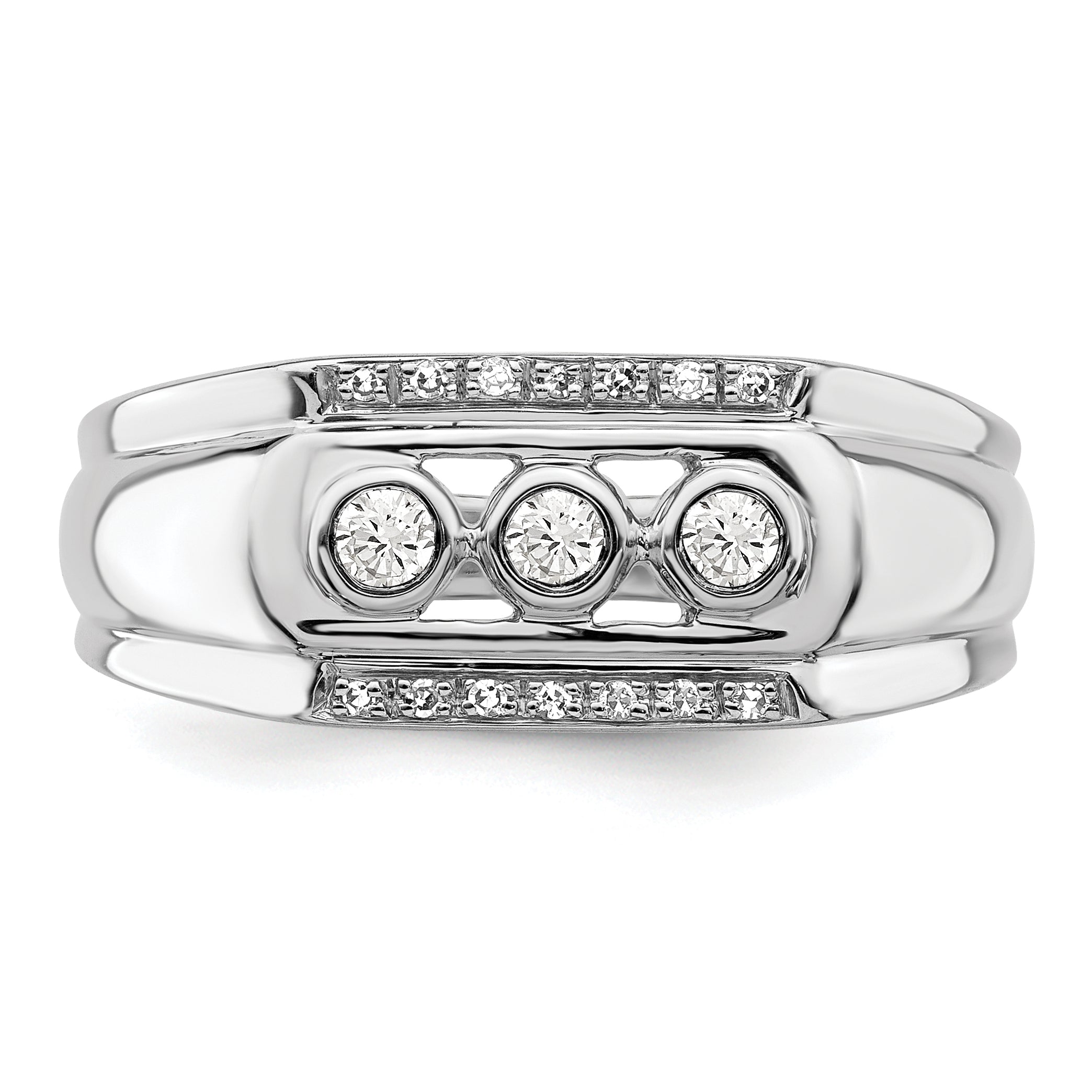 14K White Gold Lab Grown VS/SI+ G+ Diamond Men's Ring