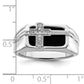 14k White Gold 1/20 Ct. Lab Grown Diamond VS/SI+ G+ and Onyx Cross Men's Ring