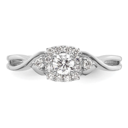 14k White Gold 1/3 Ct. Lab Grown Diamond VS/SI+ G+ Round Bypass Engagement Ring