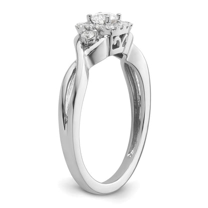 14k White Gold 1/3 Ct. Lab Grown Diamond VS/SI+ G+ Round Bypass Engagement Ring