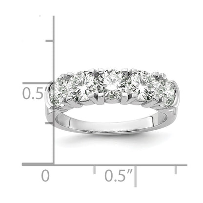 14k White Gold 1 3/4 Ct. Lab Grown Diamond VS/SI+ G+ Five Stone Band Ring