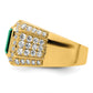 10k Yellow Gold 1 7/8 Ct. Lab Grown Diamond VS/SI+ G+ and Lab Created Emerald Men's Ring