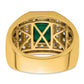 10k Yellow Gold 1 7/8 Ct. Lab Grown Diamond VS/SI+ G+ and Lab Created Emerald Men's Ring