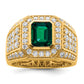 10k Yellow Gold 1 7/8 Ct. Lab Grown Diamond VS/SI+ G+ and Lab Created Emerald Men's Ring