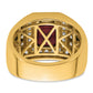 10k Yellow Gold 1 7/8 Ct. Lab Grown Diamond VS/SI+ G+ and Lab Created Ruby Men's Ring