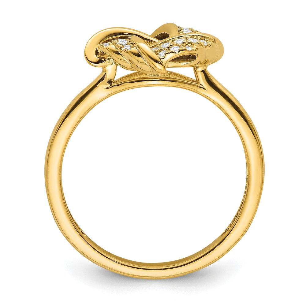 14k Yellow Gold Lab Grown VS/SI FGH Dia Love Knot Ring