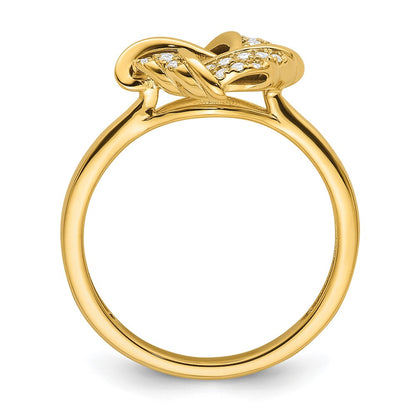 14k Yellow Gold Lab Grown VS/SI FGH Dia Love Knot Ring