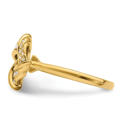 14k Yellow Gold Lab Grown VS/SI FGH Dia Love Knot Ring