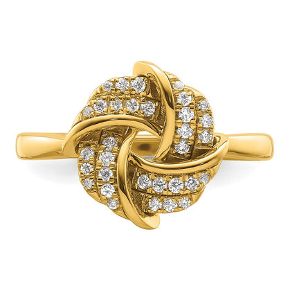 14k Yellow Gold Lab Grown VS/SI FGH Dia Love Knot Ring
