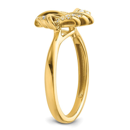 14k Yellow Gold Lab Grown VS/SI FGH Dia Love Knot Ring
