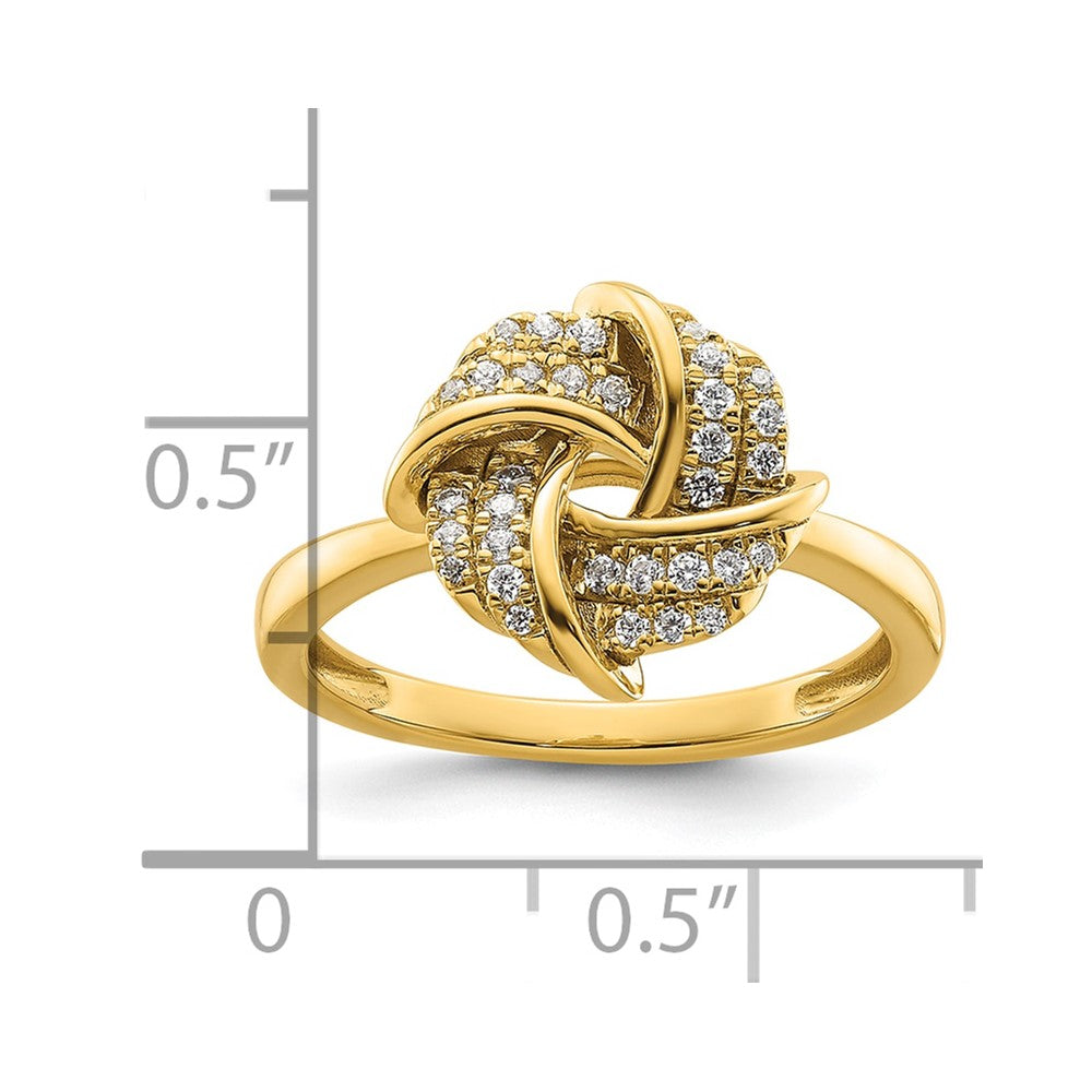 14k Yellow Gold Lab Grown VS/SI FGH Dia Love Knot Ring