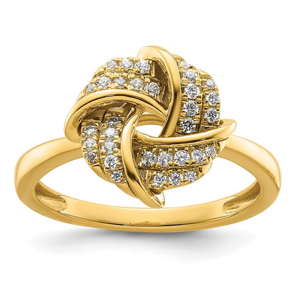 14k Yellow Gold Lab Grown VS/SI FGH Dia Love Knot Ring