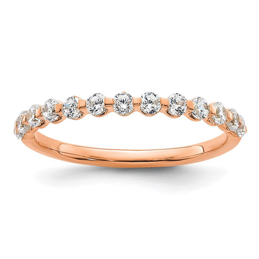 14K Rose Gold True Origin 1/2 Carat Lab Grown Diamond Vs D E F Band