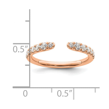 14K Rose Gold True Origin 3/8 Carat Lab Grown Diamond Vs D E F Fancy Band