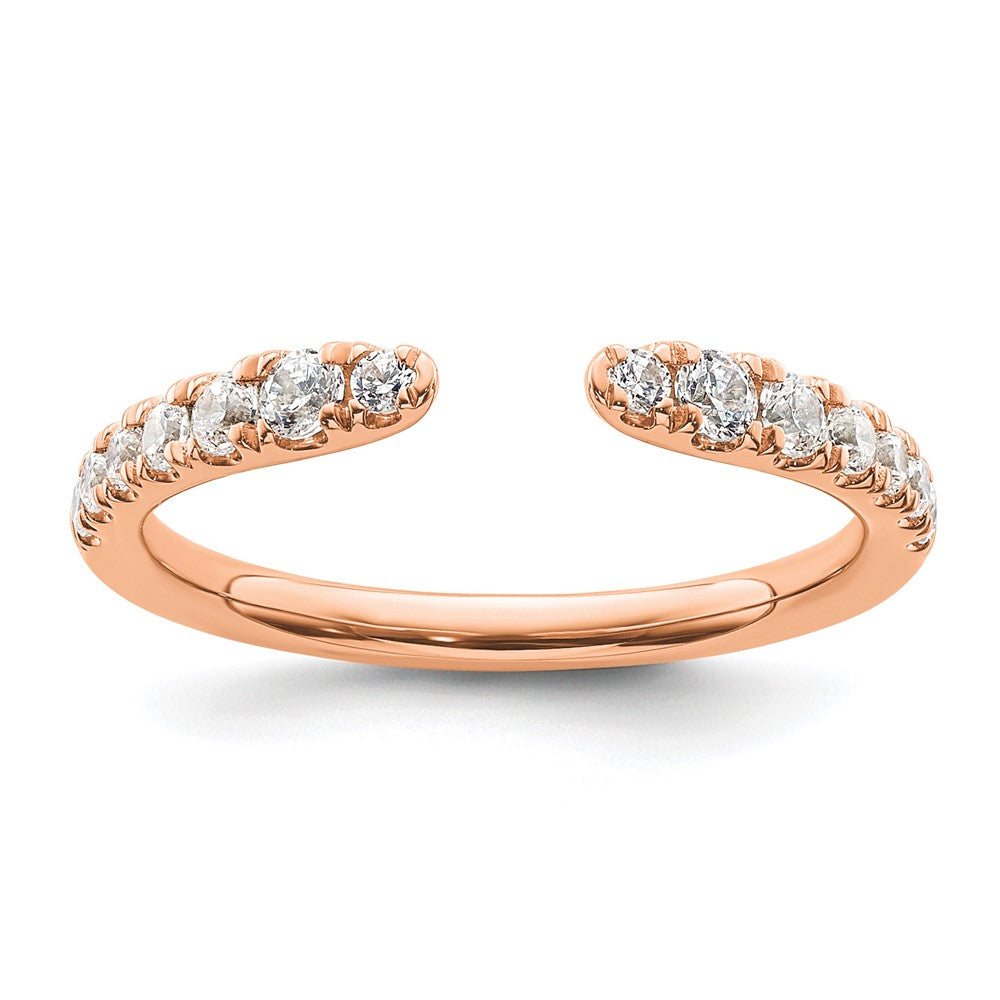14K Rose Gold True Origin 3/8 Carat Lab Grown Diamond Vs D E F Fancy Band