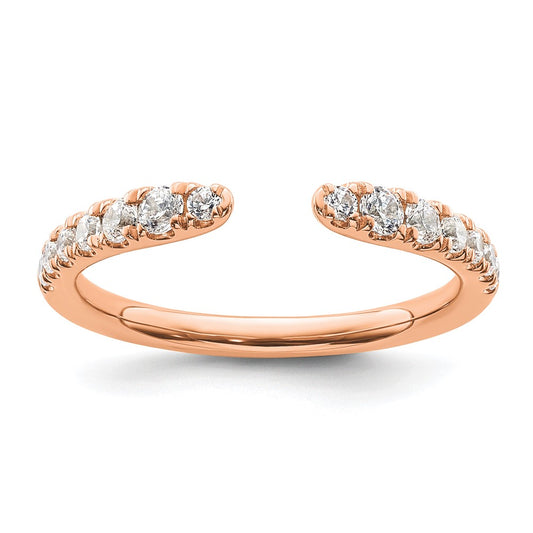 14K Rose Gold True Origin 3/8 Carat Lab Grown Diamond Vs D E F Fancy Band