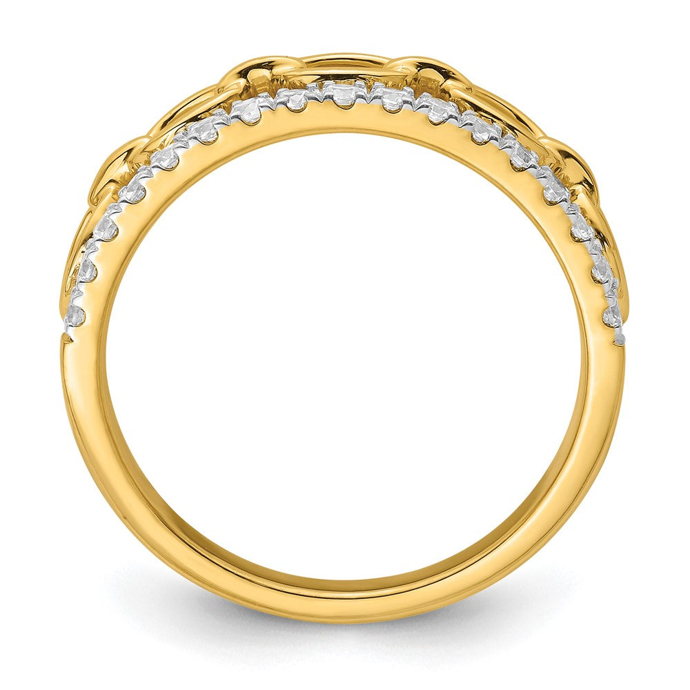 14K Two Tone True Origin 1/3 Carat Lab Grown Diamond Vs D E F Band
