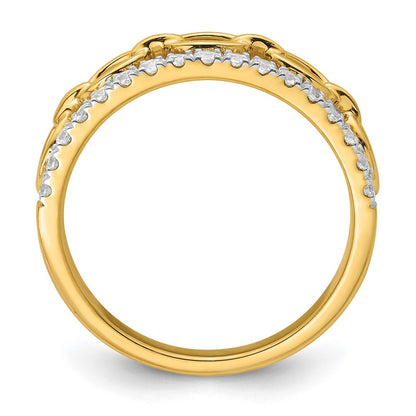 14K Two Tone True Origin 1/3 Carat Lab Grown Diamond Vs D E F Band