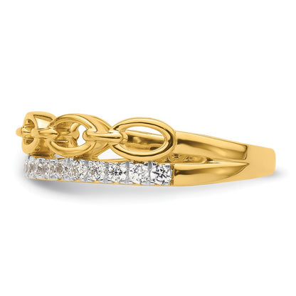 14K Two Tone True Origin 1/3 Carat Lab Grown Diamond Vs D E F Band