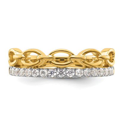 14K Two Tone True Origin 1/3 Carat Lab Grown Diamond Vs D E F Band