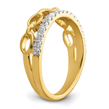 14K Two Tone True Origin 1/3 Carat Lab Grown Diamond Vs D E F Band