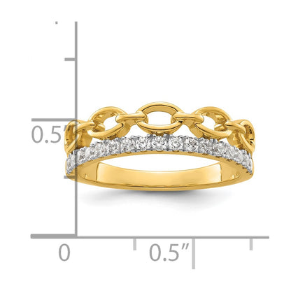 14K Two Tone True Origin 1/3 Carat Lab Grown Diamond Vs D E F Band