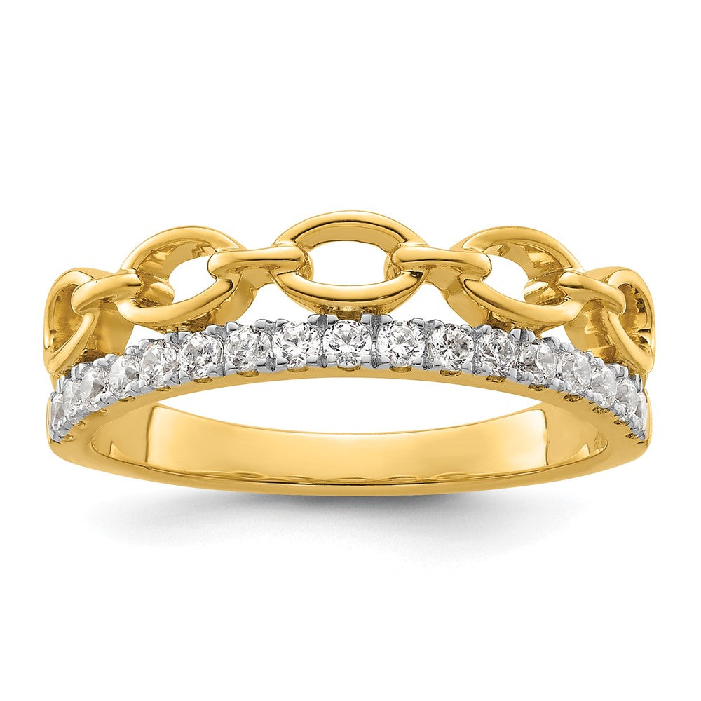 14K Two Tone True Origin 1/3 Carat Lab Grown Diamond Vs D E F Band