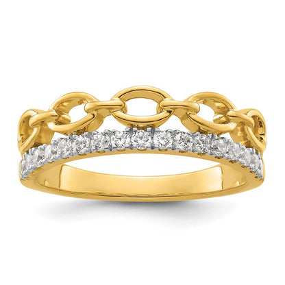 14K Two Tone True Origin 1/3 Carat Lab Grown Diamond Vs D E F Band