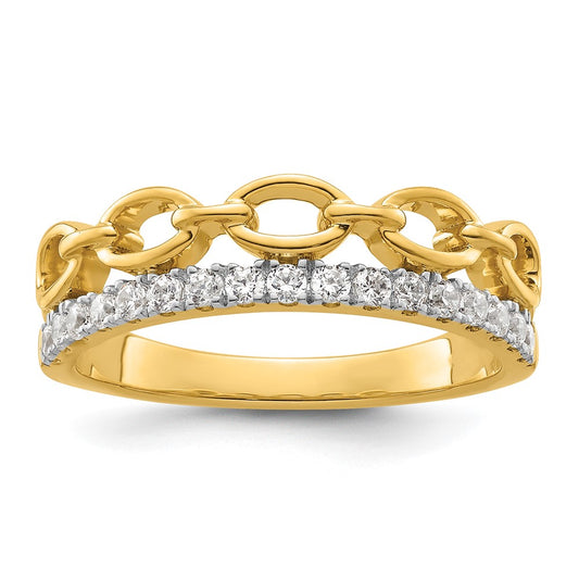 14K Two Tone True Origin 1/3 Carat Lab Grown Diamond Vs D E F Band